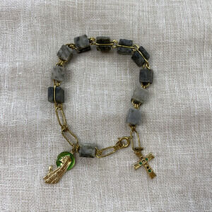 Connemara Marble Rosary Decade 8 in Bracelet Catholic Prayer Beads Ireland